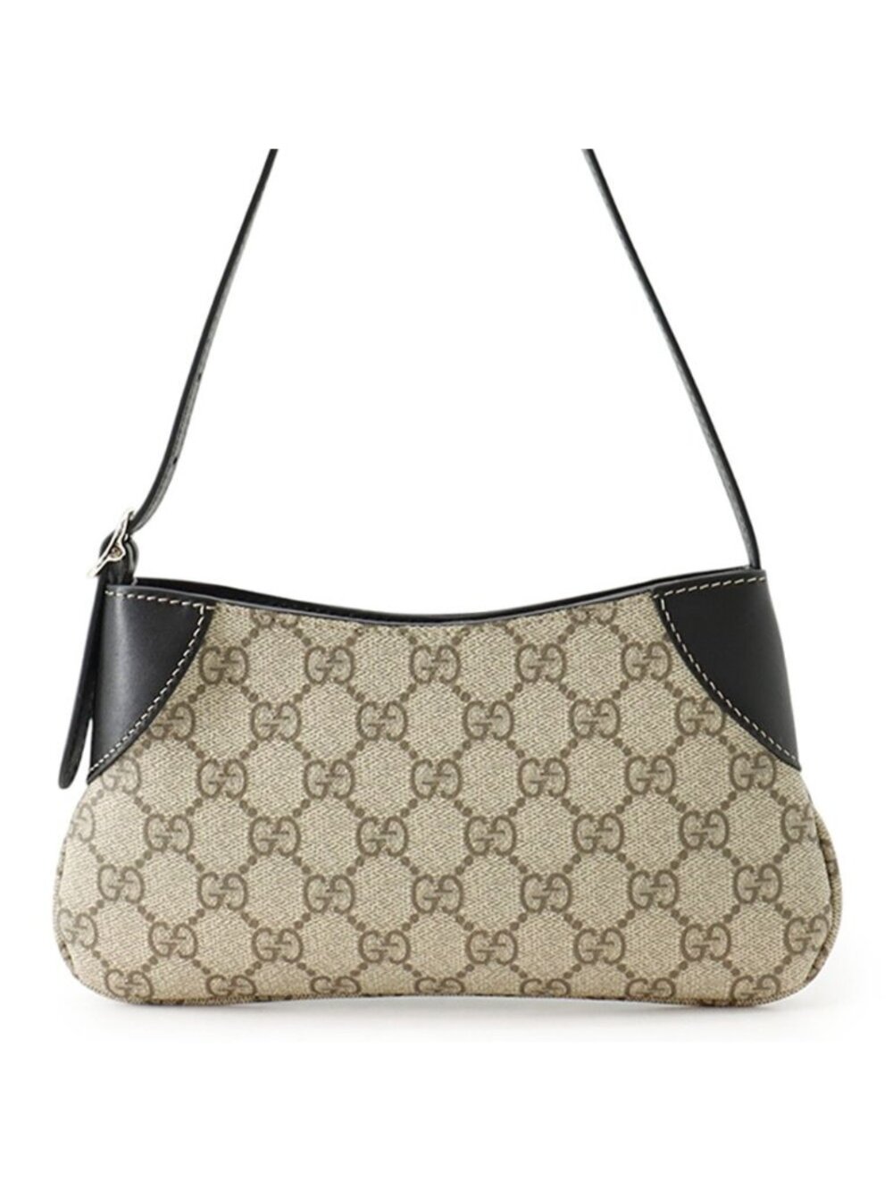 Gucci Shoulder Bag GG Emblem Super Mini Leather Black